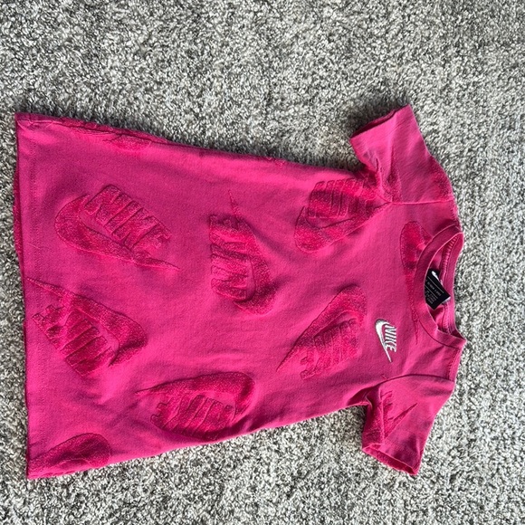 PINK NIKE SHORT SLEEVE TERRY CLOTH DRESS - Picture 4 of 7